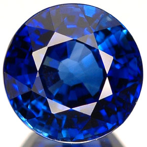 Zafiro azul natural de 2,20 ct, corte redondo, VVS