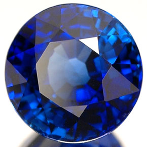 Zafiro azul natural de 2,20 ct, corte redondo, VVS