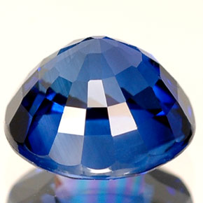 Zafiro azul natural de 2,20 ct, corte redondo, VVS