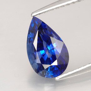 Zafiro azul natural de 2,24 ct, en forma de pera, VVS