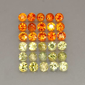 Gemas de zafiro multicolor natural de  ct, corte redondo, VVS