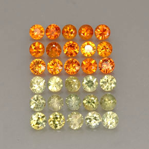 Gemas de zafiro multicolor natural de  ct, corte redondo, VVS