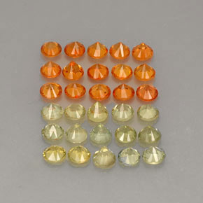 Gemas de zafiro multicolor natural de  ct, corte redondo, VVS