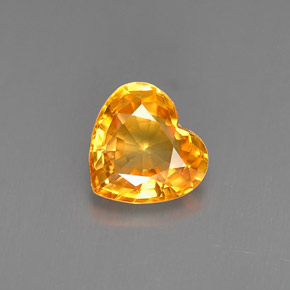 Zafiro naranja natural de 0,95 ct, forma de corazón, VVS