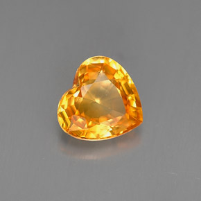 Zafiro naranja natural de 0,95 ct, forma de corazón, VVS