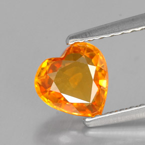 Zafiro naranja natural de 1,10 ct, forma de corazón, VVS