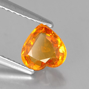Zafiro naranja natural de 1,10 ct, forma de corazón, VVS