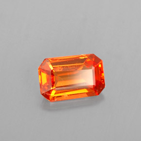 Zafiro naranja natural de 0,62 ct, corte esmeralda, VVS-VS