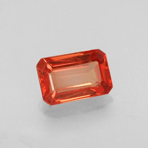 Zafiro naranja natural de 0,73 ct, corte esmeralda, VVS-VS