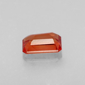 Zafiro naranja natural de 0,73 ct, corte esmeralda, VVS-VS