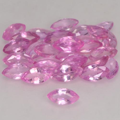 Gemas de zafiro rosa natural de 2,91 ct, marquesa, VVS