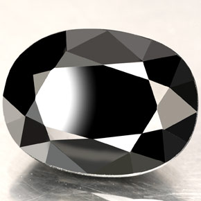 Zafiro negro natural de 15,71 ct, corte óvalo, opaco