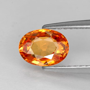 Zafiro naranja natural de 1,14 ct, corte óvalo, VVS-VS