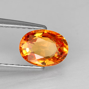 Zafiro naranja natural de 1,14 ct, corte óvalo, VVS-VS