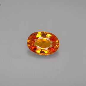 Zafiro naranja natural de 0,90 ct, corte óvalo, VVS