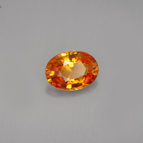 Zafiro naranja natural de 0,90 ct, corte óvalo, VVS