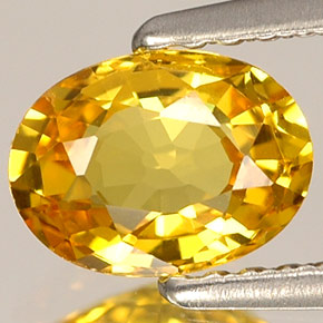 Zafiro amarillo natural de 1,06 ct, corte óvalo, VVS-VS