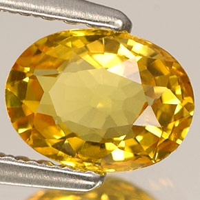 Zafiro amarillo natural de 1,06 ct, corte óvalo, VVS-VS