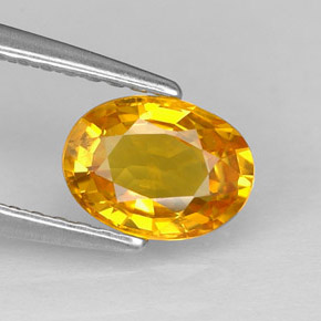 Zafiro amarillo natural de 1,04 ct, corte óvalo, VVS-VS