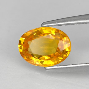 Zafiro amarillo natural de 1,04 ct, corte óvalo, VVS-VS