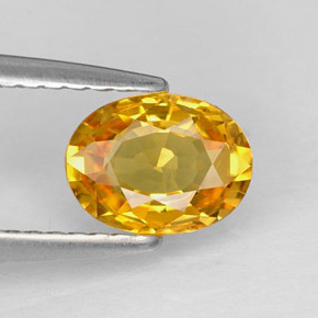 Zafiro amarillo natural de 0,97 ct, corte óvalo, VVS