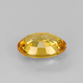 Zafiro amarillo natural de 0,97 ct, corte óvalo, VVS