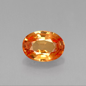 Zafiro naranja natural de 0,95 ct, corte óvalo, VVS-VS