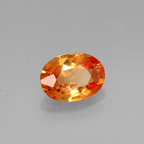 Zafiro naranja natural de 0,95 ct, corte óvalo, VVS-VS