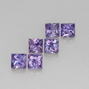 Gemas de zafiro violeta natural de  ct, cuadrado, VVS-VS