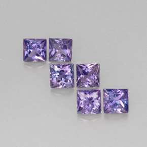 Gemas de zafiro violeta natural de  ct, cuadrado, VVS-VS