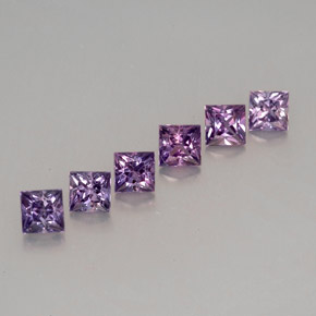 Gemas de zafiro violeta natural de  ct, cuadrado, VVS-VS