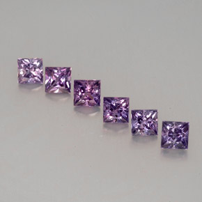 Gemas de zafiro violeta natural de  ct, cuadrado, VVS-VS