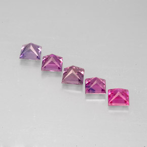 Gemas de zafiro multicolor natural de  ct, cuadrado, VVS-VS