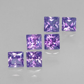 Gemas de zafiro violeta natural de  ct, cuadrado, VVS-VS