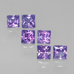 Gemas de zafiro violeta natural de  ct, cuadrado, VVS-VS
