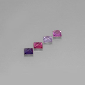Gemas de zafiro multicolor natural de  ct, cuadrado, VVS-VS