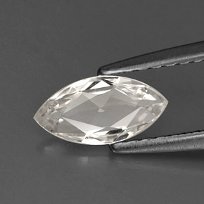Zafiro blanco natural de 0,57 ct, marquesa, VVS