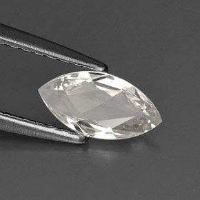 Zafiro blanco natural de 0,57 ct, marquesa, VVS