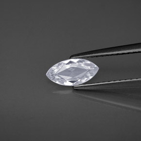 Zafiro blanco natural de 0,53 ct, marquesa, VVS