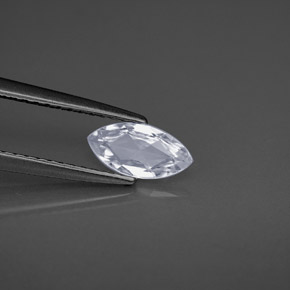 Zafiro blanco natural de 0,53 ct, marquesa, VVS