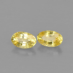 Gemas de zafiro amarillo natural de  ct, corte óvalo, VS
