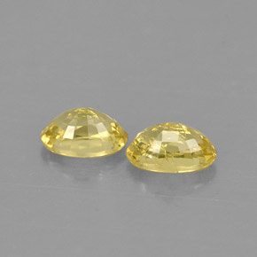 Gemas de zafiro amarillo natural de  ct, corte óvalo, VS
