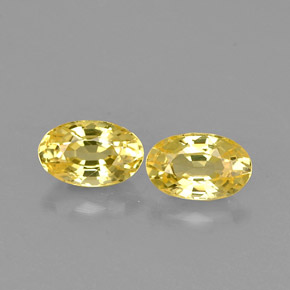Gemas de zafiro amarillo natural de  ct, corte óvalo, VS