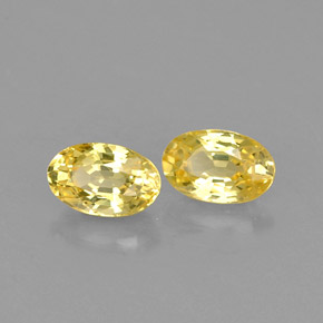 Gemas de zafiro amarillo natural de  ct, corte óvalo, VS