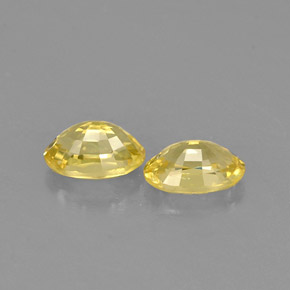 Gemas de zafiro amarillo natural de  ct, corte óvalo, VS
