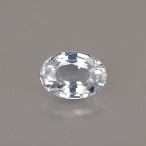 Zafiro blanco natural de 0,69 ct, corte óvalo, VVS