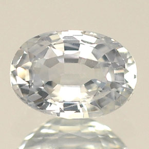 Zafiro blanco natural de 0,61 ct, corte óvalo, VVS