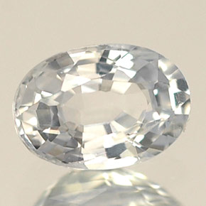 Zafiro blanco natural de 0,61 ct, corte óvalo, VVS