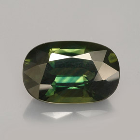 Zafiro verde natural de 3,64 ct, corte óvalo, VVS-VS
