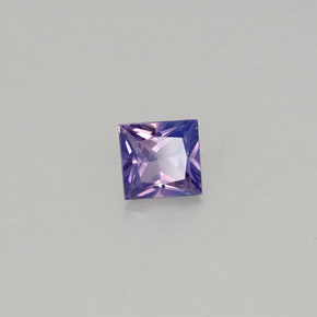 Zafiro violeta natural de 0,46 ct, cuadrado, VS